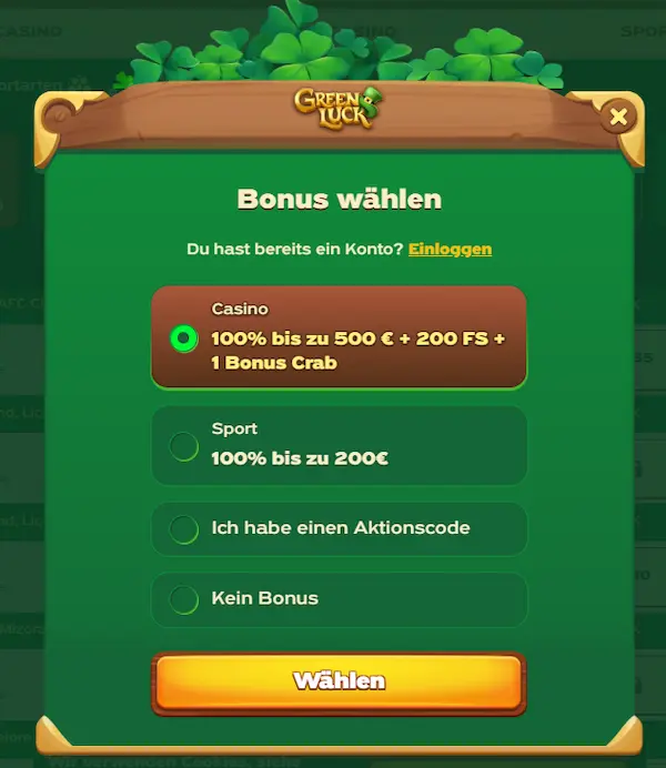 GreenLuck Casino Deutschland GreenLuck Login reg